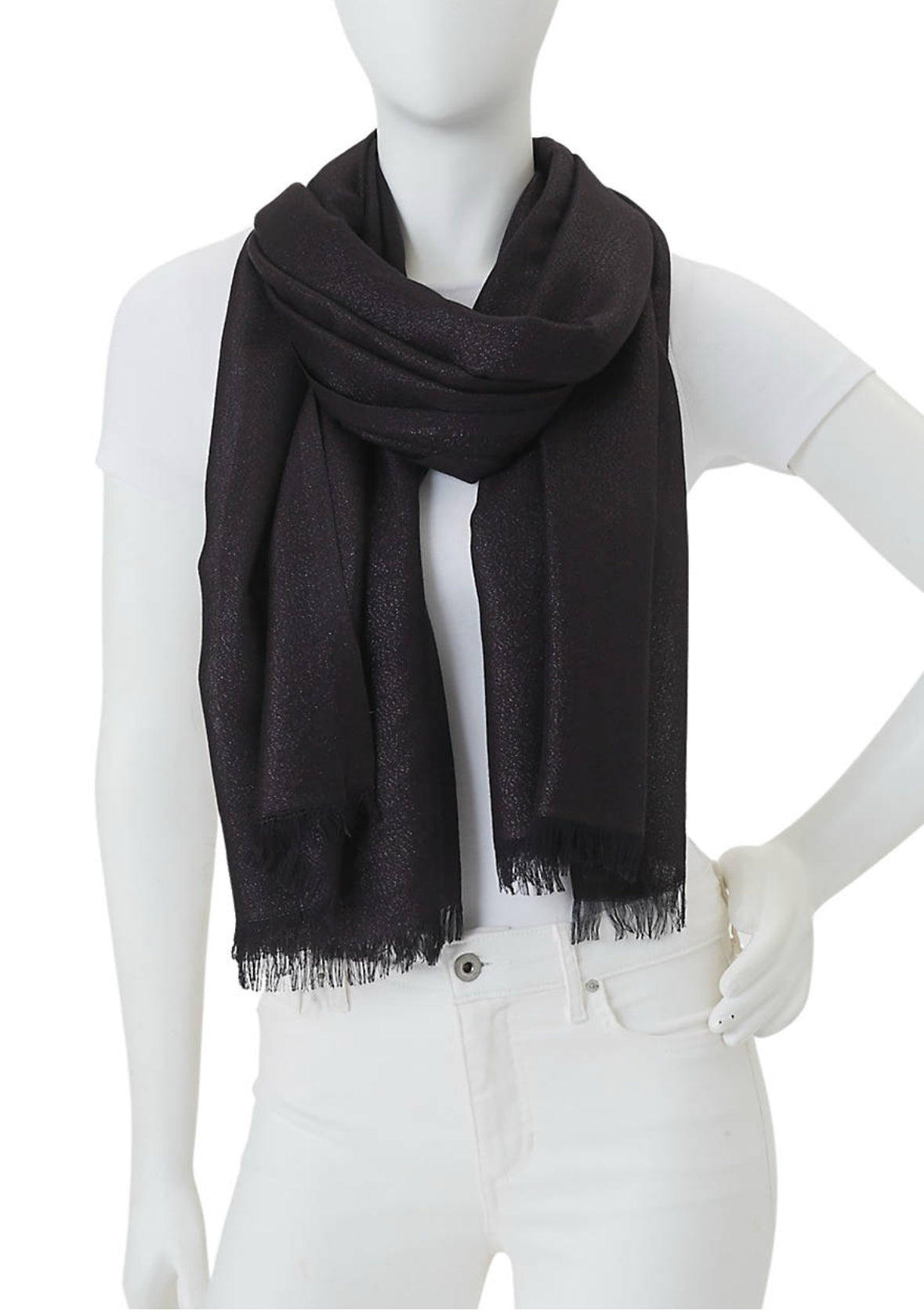 Black Metallic Evening Wrap