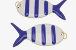 Load image into Gallery viewer, Large Striped Fish Charm *Multiple Colors*
