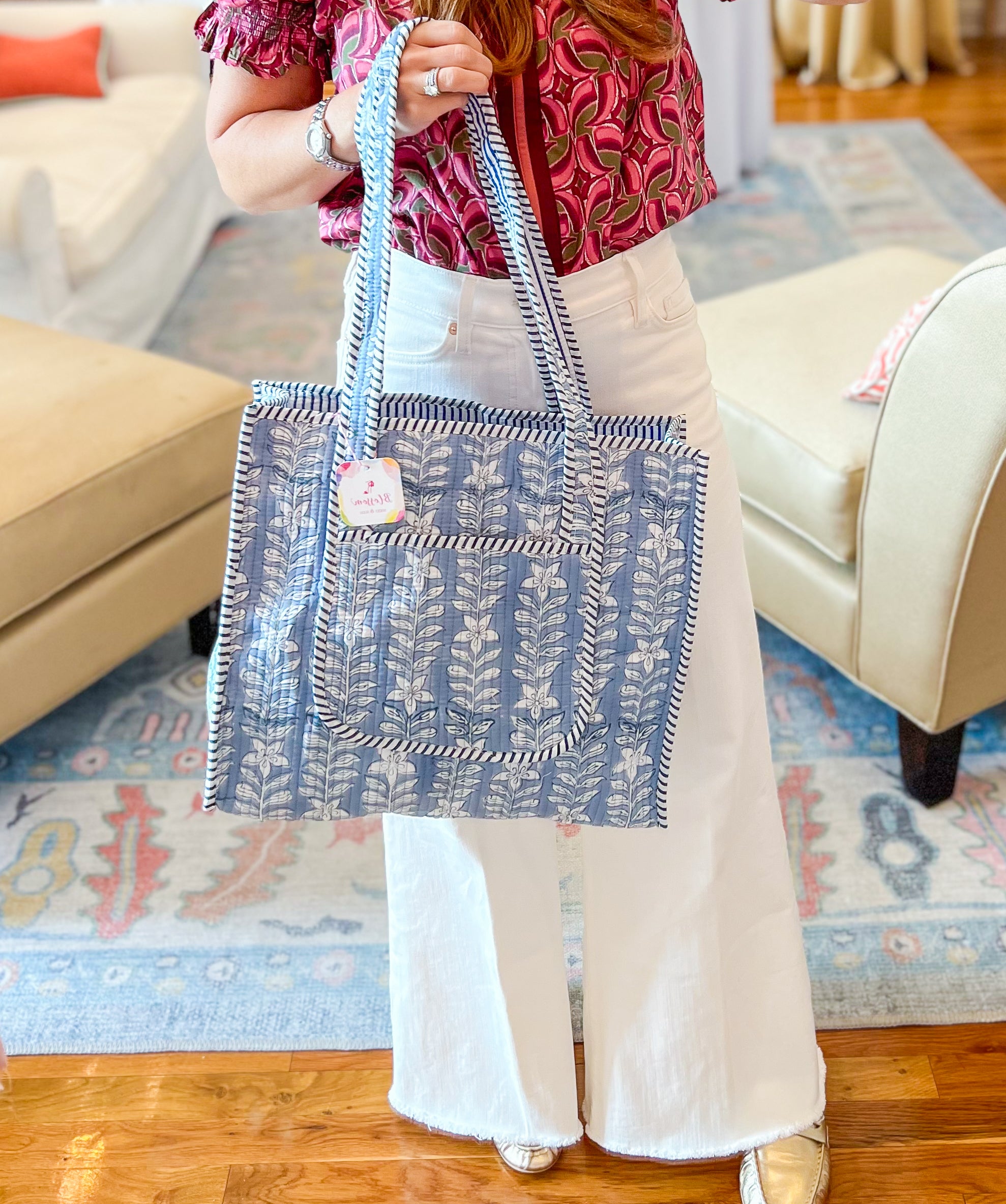 Sinclair Blue Floral Tote