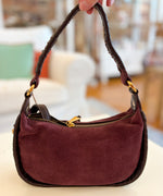 Load image into Gallery viewer, Mia Crescent Small Hobo Dark Cherry
