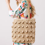 Load image into Gallery viewer, Ruffle Raffia Tote
