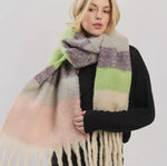 Load image into Gallery viewer, Multi Colored Striped Winter Scarf
