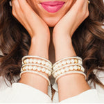 Load image into Gallery viewer, Mala Beaded Bracelet White Pearl
