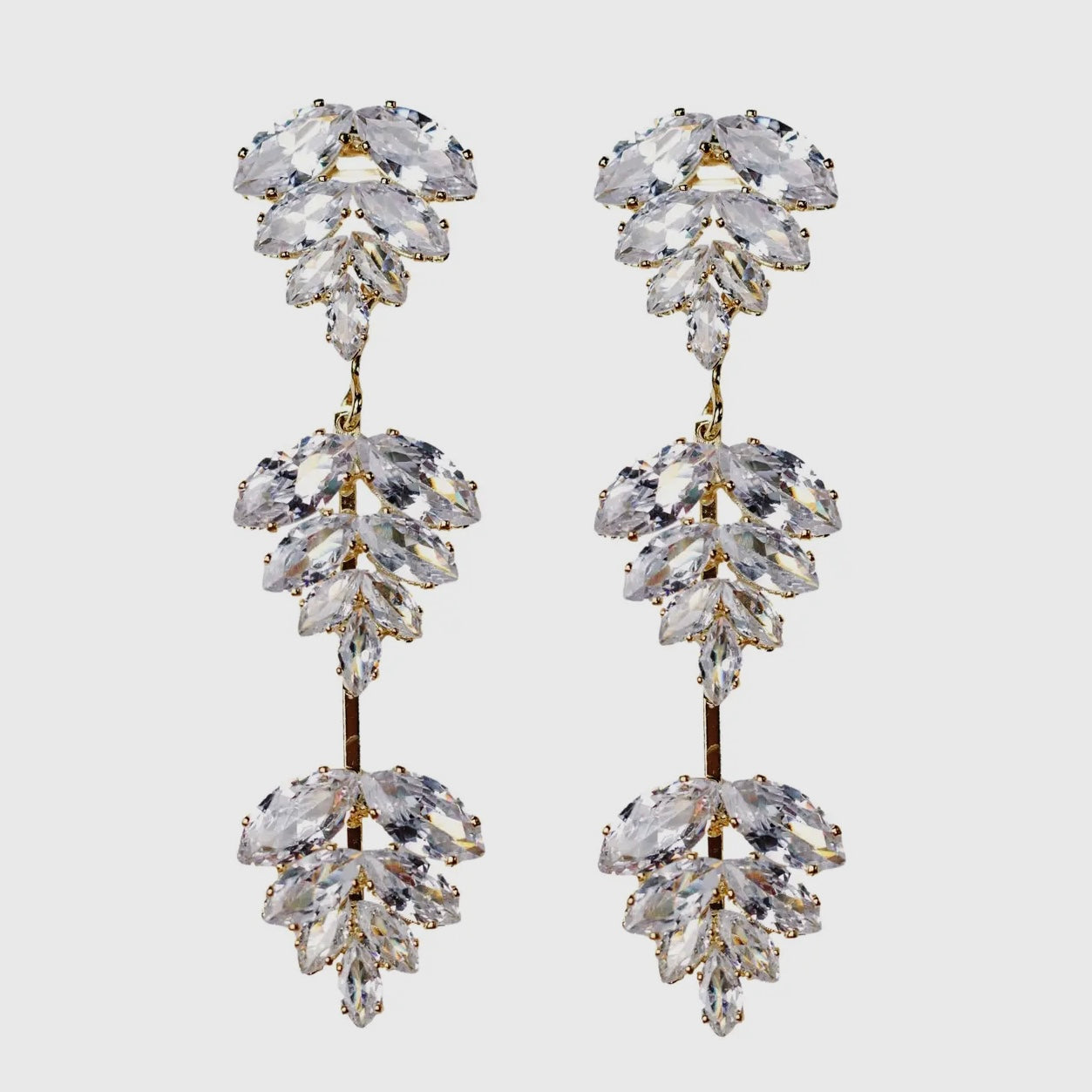 Gold Palm Drop Earrings