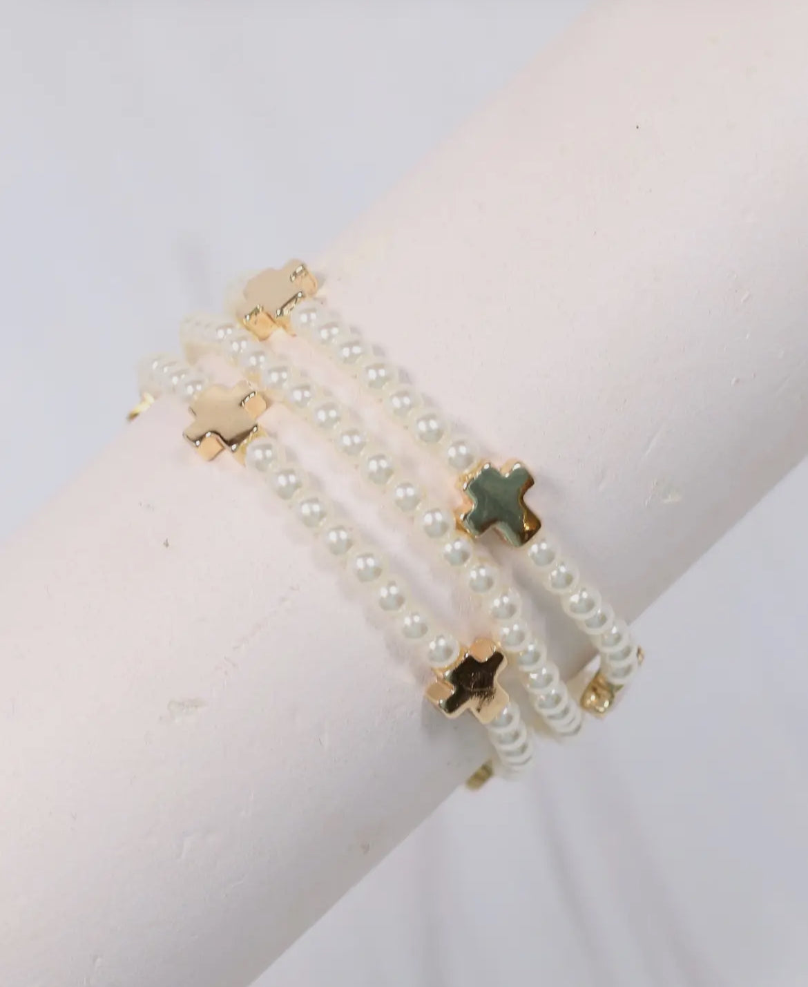 Nell Pearl Cross Bracelet