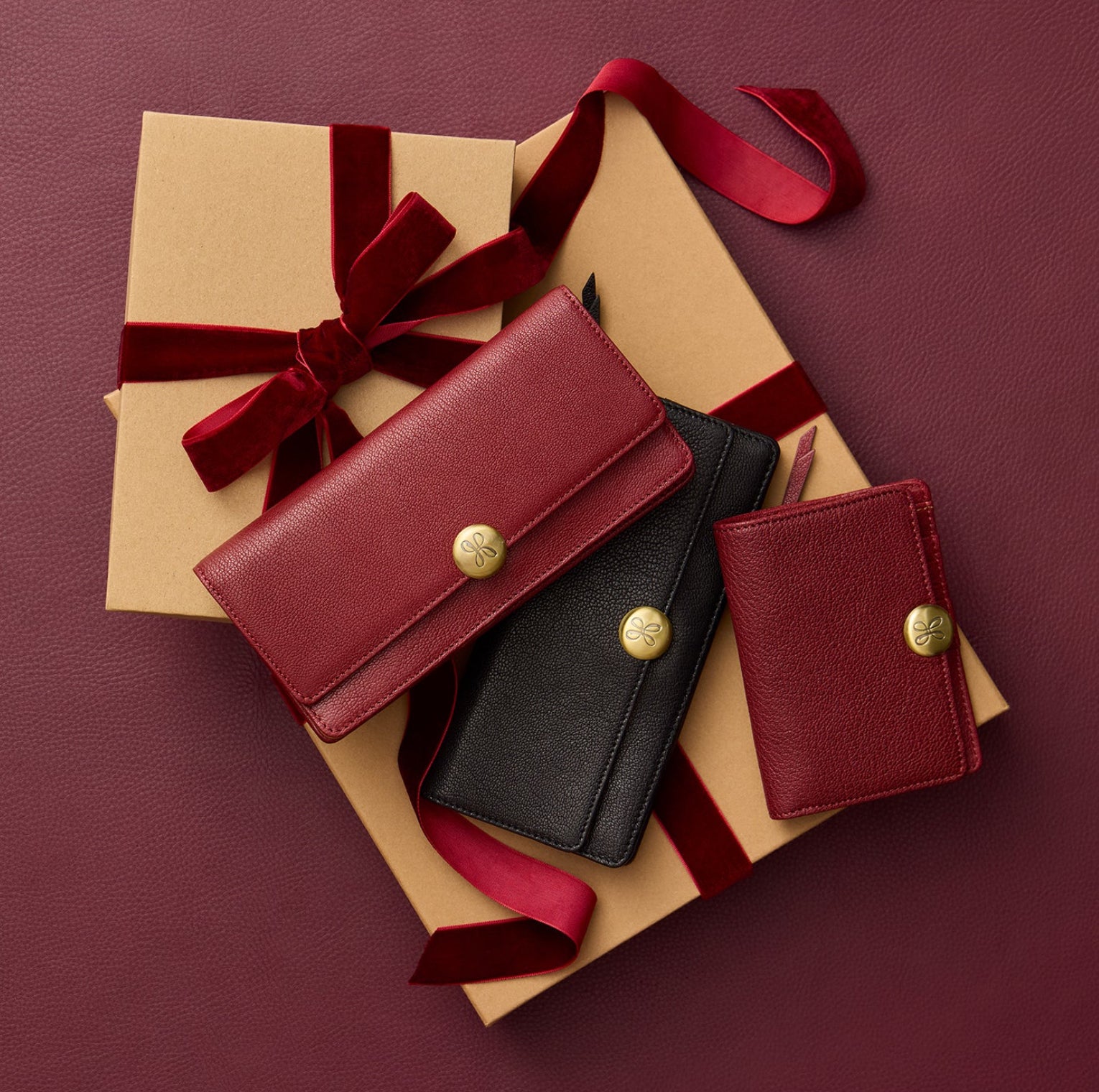 Hutton Large Wallet Red Dahlia