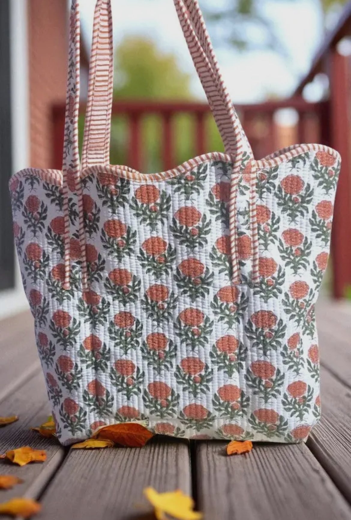 Clancy Floral Scalloped Tote