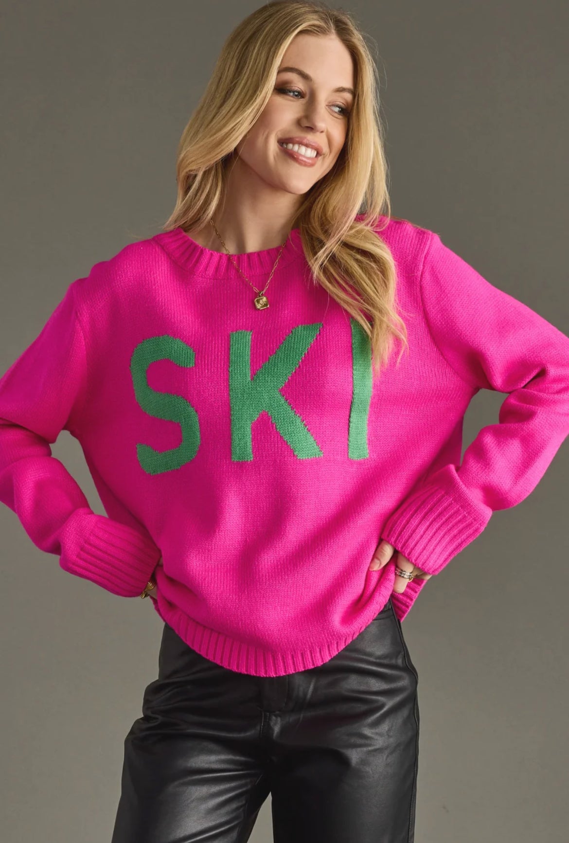Pink Ski Sweater