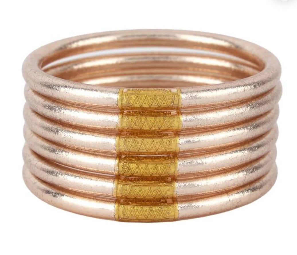 Champagne All Weather Bangles Set of 6