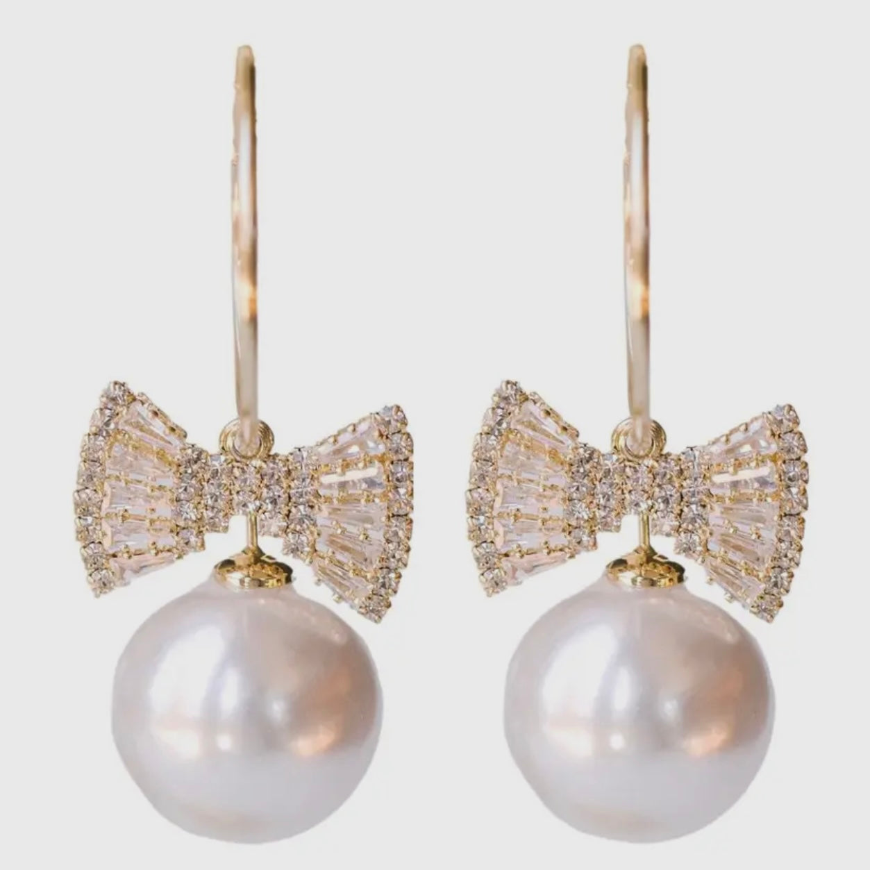 Bow Tie Pearl Earrings