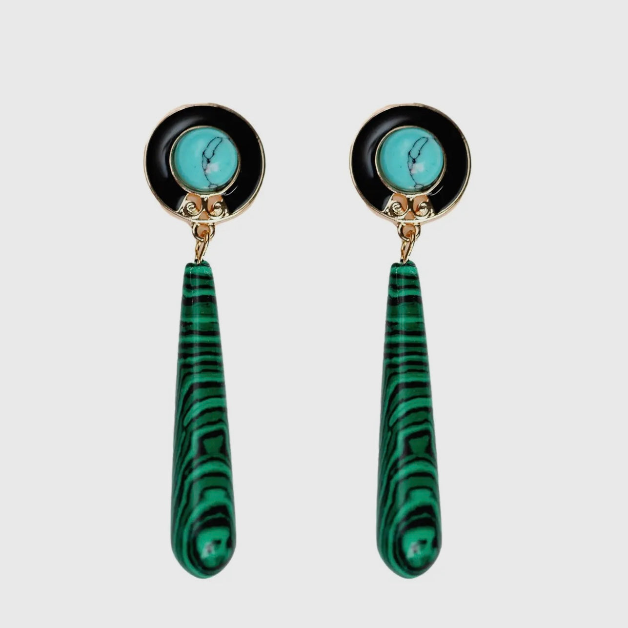 Malachite Drop Earrings