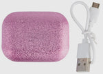 Load image into Gallery viewer, Pink Glitter Compact Ear Buds
