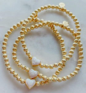 Simple Heart Bracelet Pearl