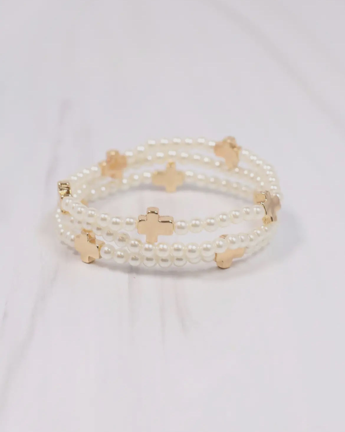 Nell Pearl Cross Bracelet