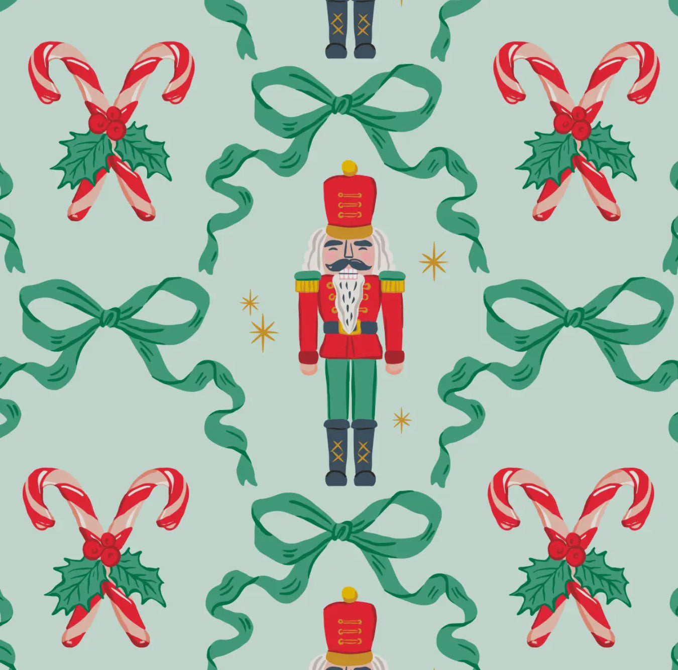 Green Bow Nutcracker Napkins