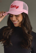Load image into Gallery viewer, Pink Merry Trucker Hat
