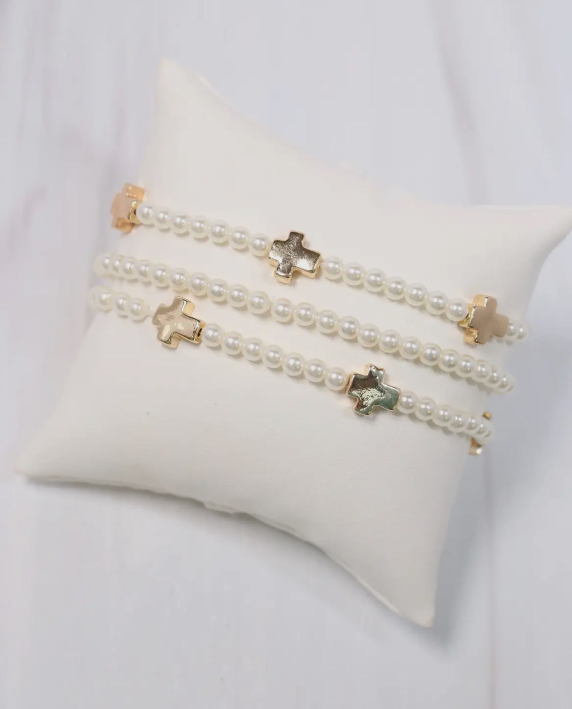 Nell Pearl Cross Bracelet