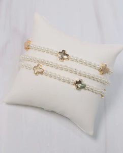 Nell Pearl Cross Bracelet