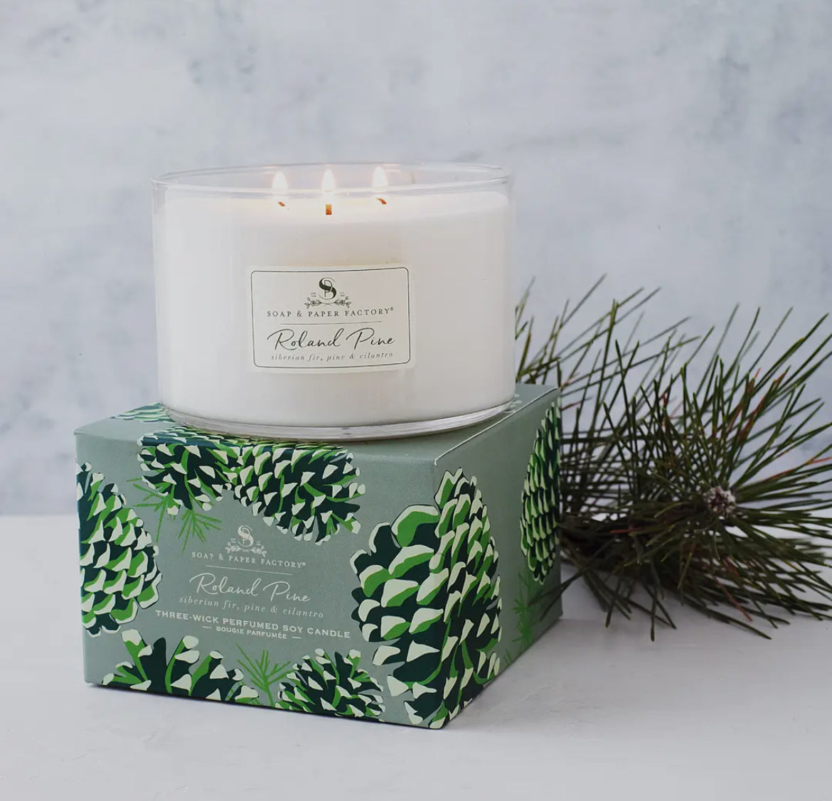 Roland Pine Three Wick Soy Candle