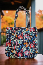 Load image into Gallery viewer, Lennox Black Floral Tote
