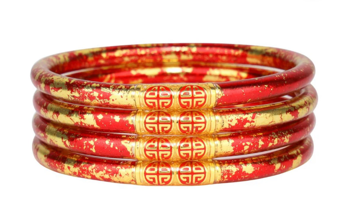 KOI Red All Weather Bangles set of 4