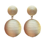 Load image into Gallery viewer, Gold Metallic Lido Statement Pom Pom Earrings
