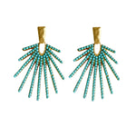 Load image into Gallery viewer, Sunburst Statement Earrings Turquoise
