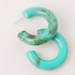 Load image into Gallery viewer, Turquoise Lucite Hoop
