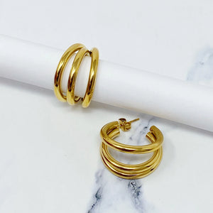 Triple Ring Earrings