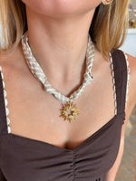 Load image into Gallery viewer, Rhinestone Burst Scarf Necklace
