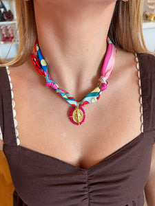 Pink Mary Scarf Necklace