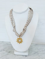 Load image into Gallery viewer, Rhinestone Burst Scarf Necklace
