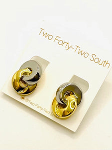 Clip-On Two Tone Earring
