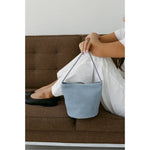 Load image into Gallery viewer, Vancouver Bucket Bag - Dusty Blue Suede
