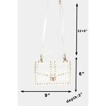 Load image into Gallery viewer, Rhinestone Studded Trim Clear Bag
