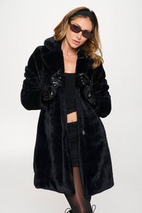 Faux Fur Zebra Trench Coat