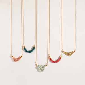 Square Fiber + Chain Necklace *More Colors