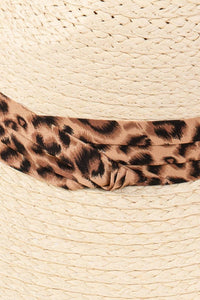 Leopard Band Straw Sun Hat