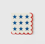 Load image into Gallery viewer, Scalloped Stars and Stripes Cocktail Napkin
