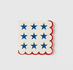Scalloped Stars and Stripes Cocktail Napkin