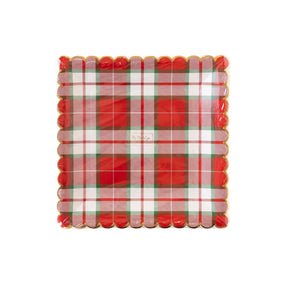 Cozy Lodge Plaid Scalloped Plates